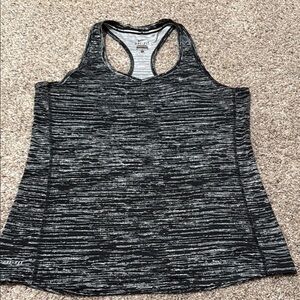 Nike Women's Black and Gray Dri-Fit Tank Top